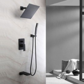 Modern Copper Bathroom Shower System Brushed Gold/Black/Brushed Nickel