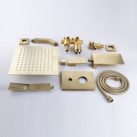Modern Copper Bathroom Shower System Brushed Gold/Black/Brushed Nickel