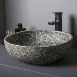 Round Ceramic Basin Postmodern Retro Industrial Style For Bathroom