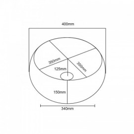 Round Countertop Sink In Matt Black Ceramic With Lines For Bathroom