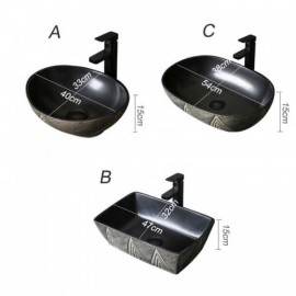 Black Ceramic Countertop Sink For Bathroom Toilets 3 Models