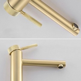 Classic Style Brushed Gold Basin Mixer For Bathroom