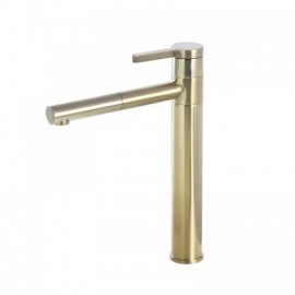 Modern Basin Mixer Faucet With Rotating Water Spout For Bathroom Brushed Gold/Brushed Nickel