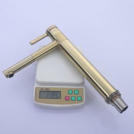Modern Basin Mixer Faucet With Rotating Water Spout For Bathroom Brushed Gold/Brushed Nickel