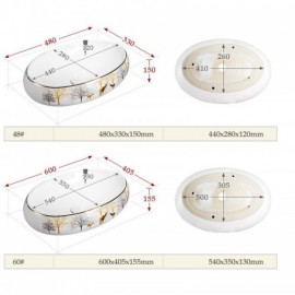 Countertop Ceramic Washbasin For Bathroom Optional Faucet