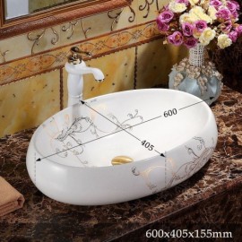 Modern White Ceramic Countertop Sink For Bathroom