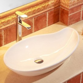 Modern White Ceramic Sink Countertop Basin For Bathroom