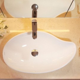 Modern White Ceramic Sink Countertop Basin For Bathroom