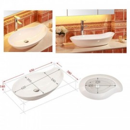 Modern White Ceramic Sink Countertop Basin For Bathroom