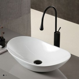 White Ceramic Countertop Sink Simple Modern For Bathroom Toilet