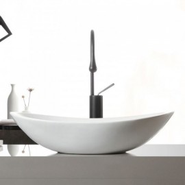 White Ceramic Countertop Sink Simple Modern For Bathroom Toilet