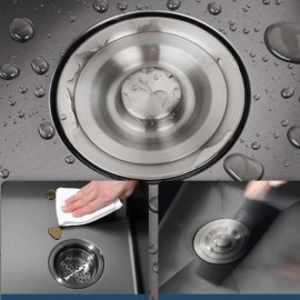 Black Kitchen Sink 2 Stainless Steel Bowl With Drain Soap Dispenser Rolling Shutter Drain