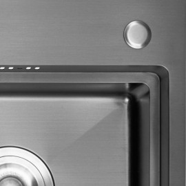 Black Kitchen Sink 2 Stainless Steel Bowl With Drain Soap Dispenser Rolling Shutter Drain