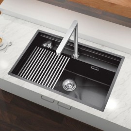 304 Stainless Steel Nano Black Single Kitchen Sink With Faucet