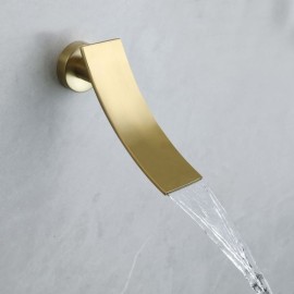Brushed Gold Recessed Shower Faucet With Waterfall Faucets For Bathroom