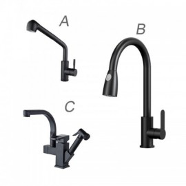 Classic Black Quartz Stone Kitchen Sink Single Bowl Optional Faucet