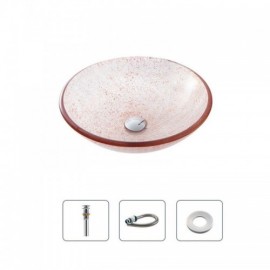 Round Countertop Basin In Mini Style Tempered Glass For Bathroom