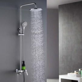 Three-Function Round Shower Faucet For Bathroom Chrome/Chrome+White/Orb