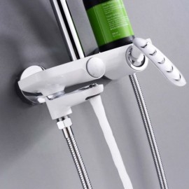 Three-Function Round Shower Faucet For Bathroom Chrome/Chrome+White/Orb