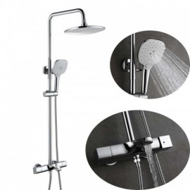 Three-Function Thermostatic Chrome Shower System For Bathroom