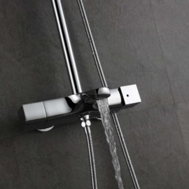 Three-Function Thermostatic Chrome Shower System For Bathroom