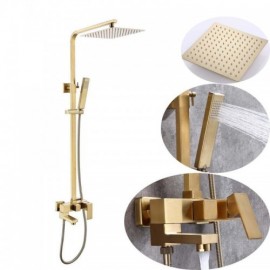 Modern Brushed Gold Shower Faucet With Three Functions For Bathroom