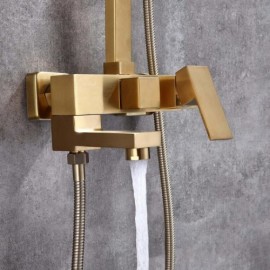 Modern Brushed Gold Shower Faucet With Three Functions For Bathroom
