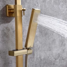Modern Brushed Gold Shower Faucet With Three Functions For Bathroom