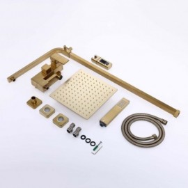 Modern Brushed Gold Shower Faucet With Three Functions For Bathroom