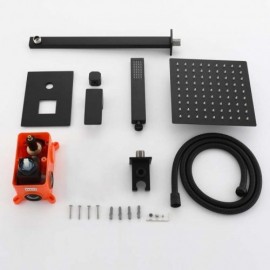 Square Stainless Steel Shower System For Bathroom Black/Brushed Nickel