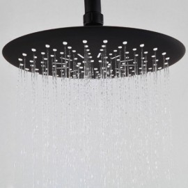 Classic Black Shower Faucet In Stainless Steel For Bathroom Wall Mounting