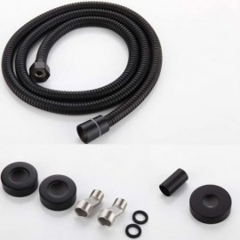 Classic Black Shower Faucet In Stainless Steel For Bathroom Wall Mounting