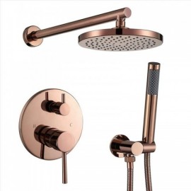 Rose Gold Dual Function Shower Set For Bathroom 3 Sizes For Ceiling Shower Head
