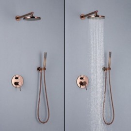 Rose Gold Dual Function Shower Set For Bathroom 3 Sizes For Ceiling Shower Head