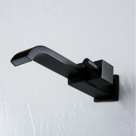 Black Kitchen Faucet Wall Mounted Copper Cold Water Right Hand Switch Handle
