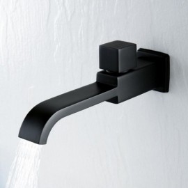 Black Copper Kitchen Faucet Cold Water Wall Mounted