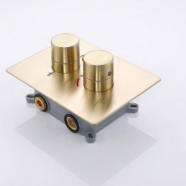 Brushed Gold Finish Thermostatic Shower System For Bathroom For Ceiling Shower Head