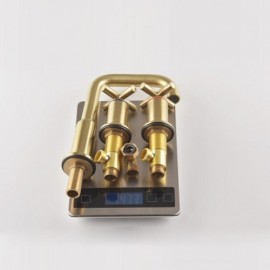 Modern Brushed Gold Copper Basin Mixer 3 Holes 2 Handles