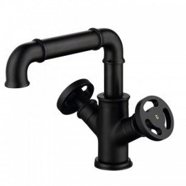 Classic Black Double Handle Basin Mixer For Bathroom