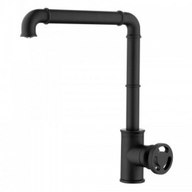 Modern Kitchen Faucet Single Handle Black Classic Cold Hot Water