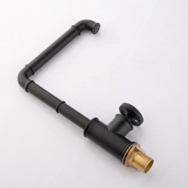 Modern Kitchen Faucet Single Handle Black Classic Cold Hot Water