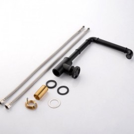 Modern Kitchen Faucet Single Handle Black Classic Cold Hot Water