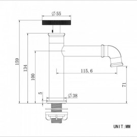 Classic Black Basin Faucet Cold Water For Bathroom