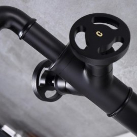 Classic Black Copper Basin Mixer Double Handle For Bathroom