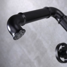 Classic Black Copper Basin Mixer Double Handle For Bathroom