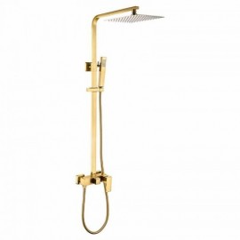 Brushed Gold Wall Mounted Shower System Ceiling Shower Head