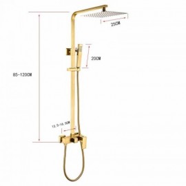 Brushed Gold Wall Mounted Shower System Ceiling Shower Head