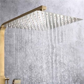 Brushed Gold Wall Mounted Shower System Ceiling Shower Head