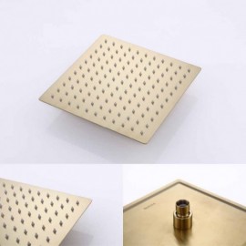 Brushed Gold Wall Mounted Shower System Ceiling Shower Head