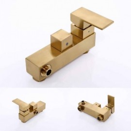 Brushed Gold Wall Mounted Shower System Ceiling Shower Head